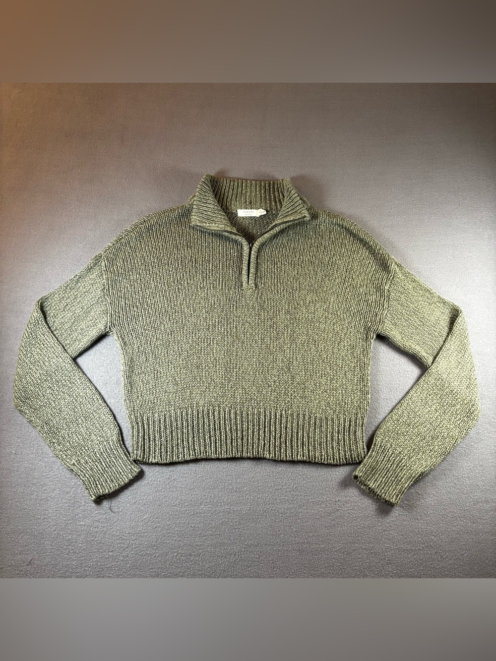 Harper Heritage green quarter zip jumper Size S